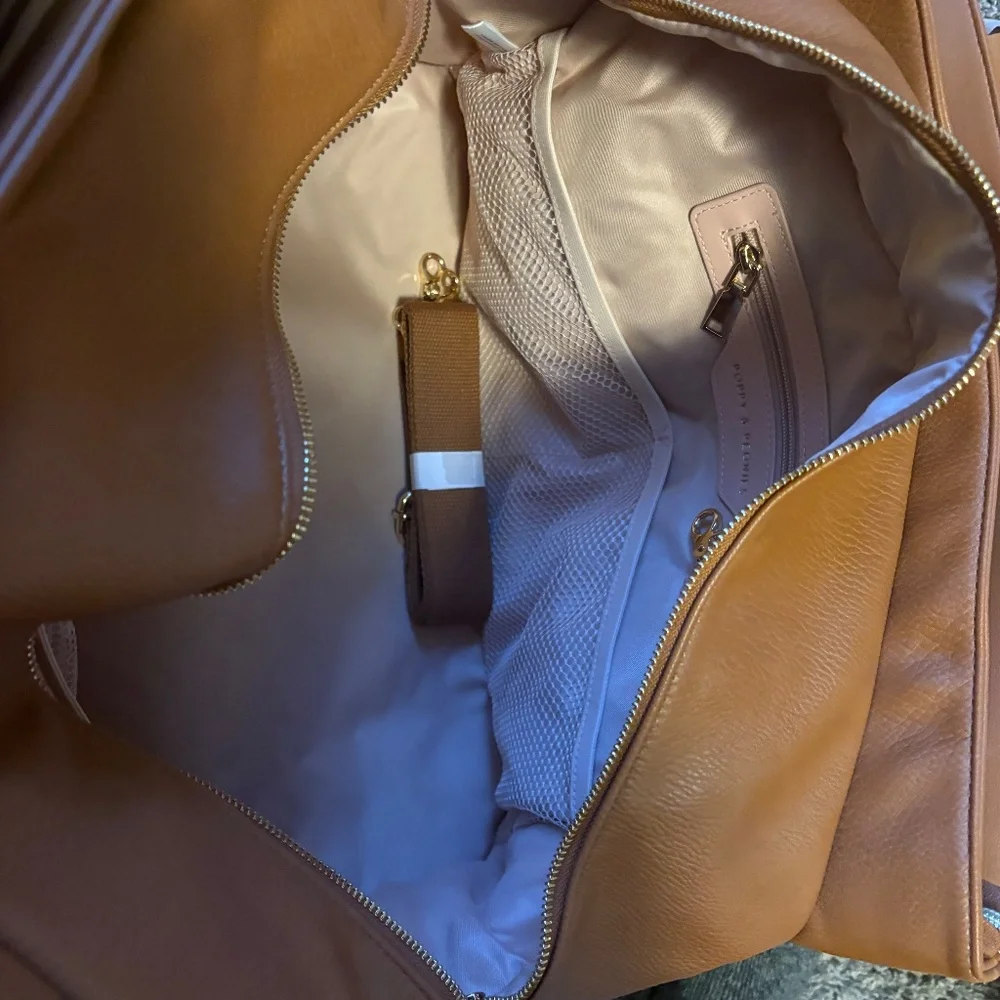 Poppy & Peonies Travel Tote Cognac - Picture 2 of 3